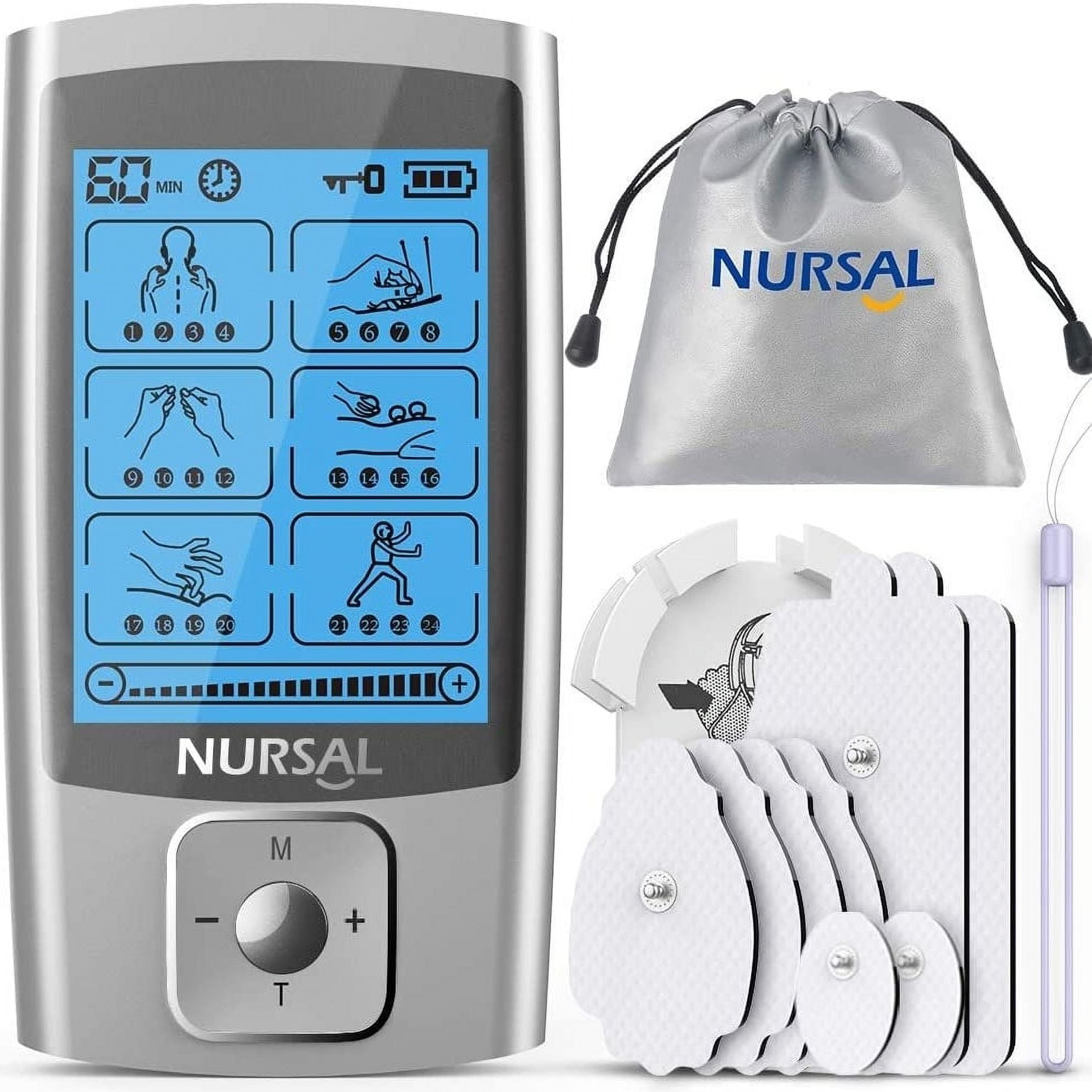 EMS TENS Unit with 8 Electrode Pads, Rechargeable Muscle Stimulator Pain  Reliever for Muscle Stiffness