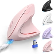 TECKNET Ergonomic Mouse, Rechargeable 2.4G+Bluetooth Vertical Mice 6 DPI Adjustable, Wireless Optical Carpal Tunnel Mous