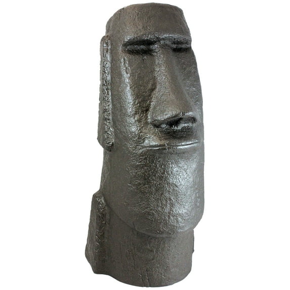 EMSCO Group Easter Island Head Statue - Natural Bronze Appearance - Made of Resin - Lightweight - 28" Height