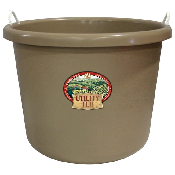 EMSCO Group Utility Tub 17.5 Gallon - Durable Multi-Purpose Bucket for Cleaning and More - Sand
