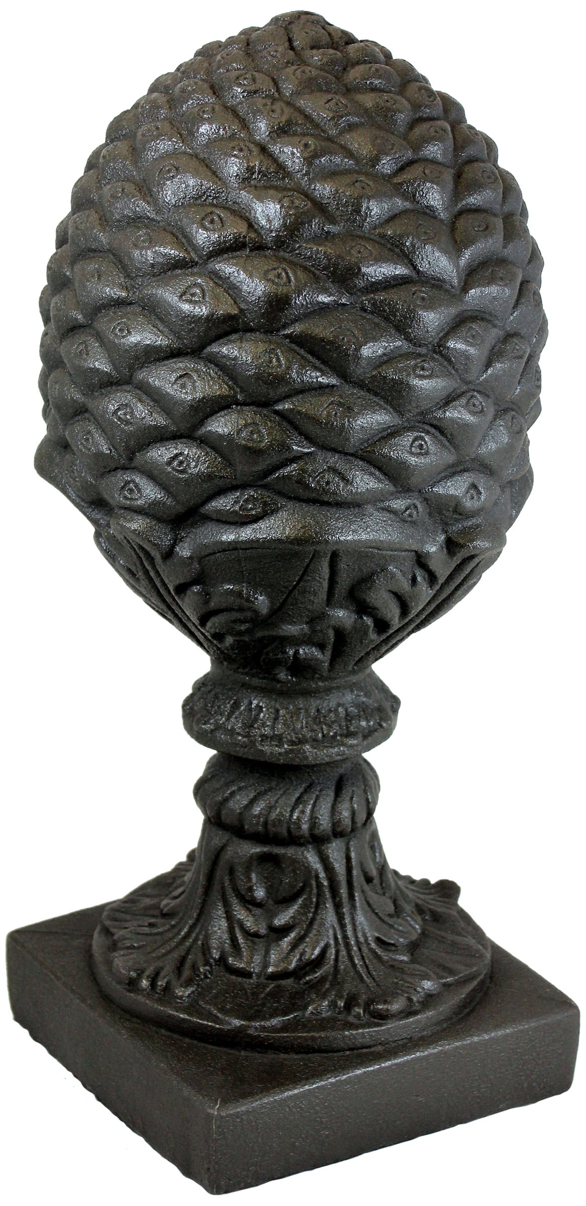 Bronze Pineapple Garden Statue, 23" Resin Heavy Duty