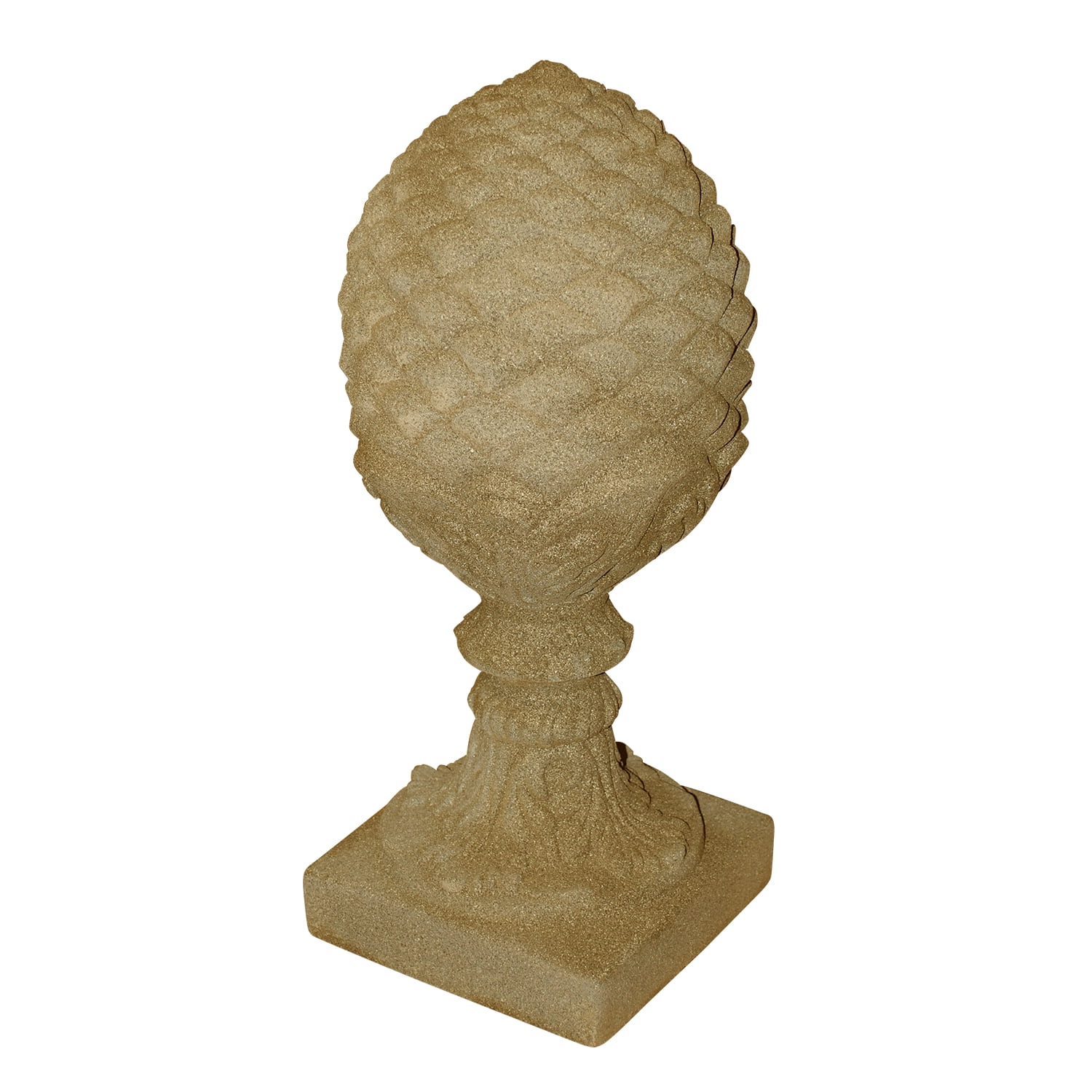 Sandstone Finish Pineapple Garden Statue, Lightweight Resin, 23" Height