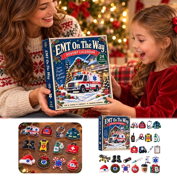 EMT Ambulance Heroes Advent Calendar 2026, 24 Days Christmas Countdown Calendar with 24 Mystery EMT Figurine, Blind Box Collectible Surprise Toys for Kids Adults
