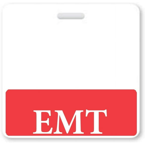 EMT Badge Buddy - Heavy Duty Horizontal Badge Buddies for Emergency Medical Technicians - Spill Proof & Tear Resistant Cards - 2 Sided - Quick Role Identifier ID Backers - USA Printed by Specialist ID