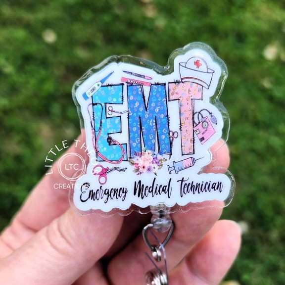 EMT Badge Reel: Acrylic Medical Badge Clip