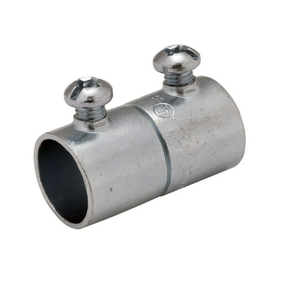 EMT Coupling, 1/2 in, Set Screw, Steel, Zinc Plated, Gray 2022
