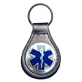 thumbnail image 1 of EMT, EMS, Cross of Life leather key fob or keychain Black, 1 of 2