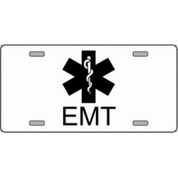 EMT Emergency Medical Technician Logo Emblem License Plates