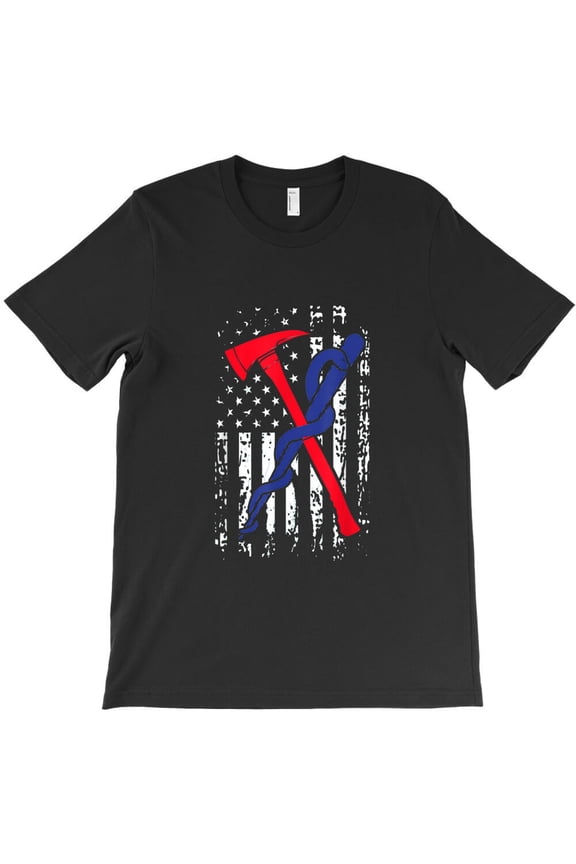 EMT Firefighter Firefighter EMS, USA Flag Gift For First Responders G1271 Unisex T-Shirt, Up to Size 5XL