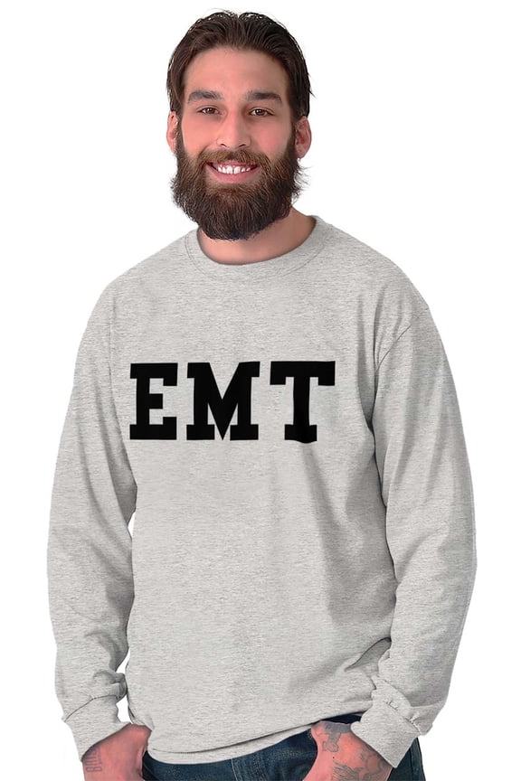EMT First Responder Paramedic Rescue Plus Size Long Sleeve Graphic Tee Shirt Brisco Brands 3X
