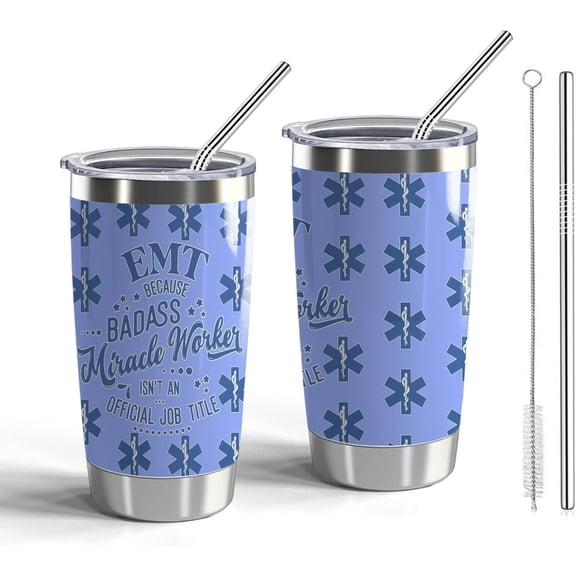 EMT Gift Emergency Medical Technician 20oz Tumbler with Lid and Straw EMT Appreciation Gifts EMT School Graduation Gift EMT Travel Coffee Cup (EMT-Job Title)