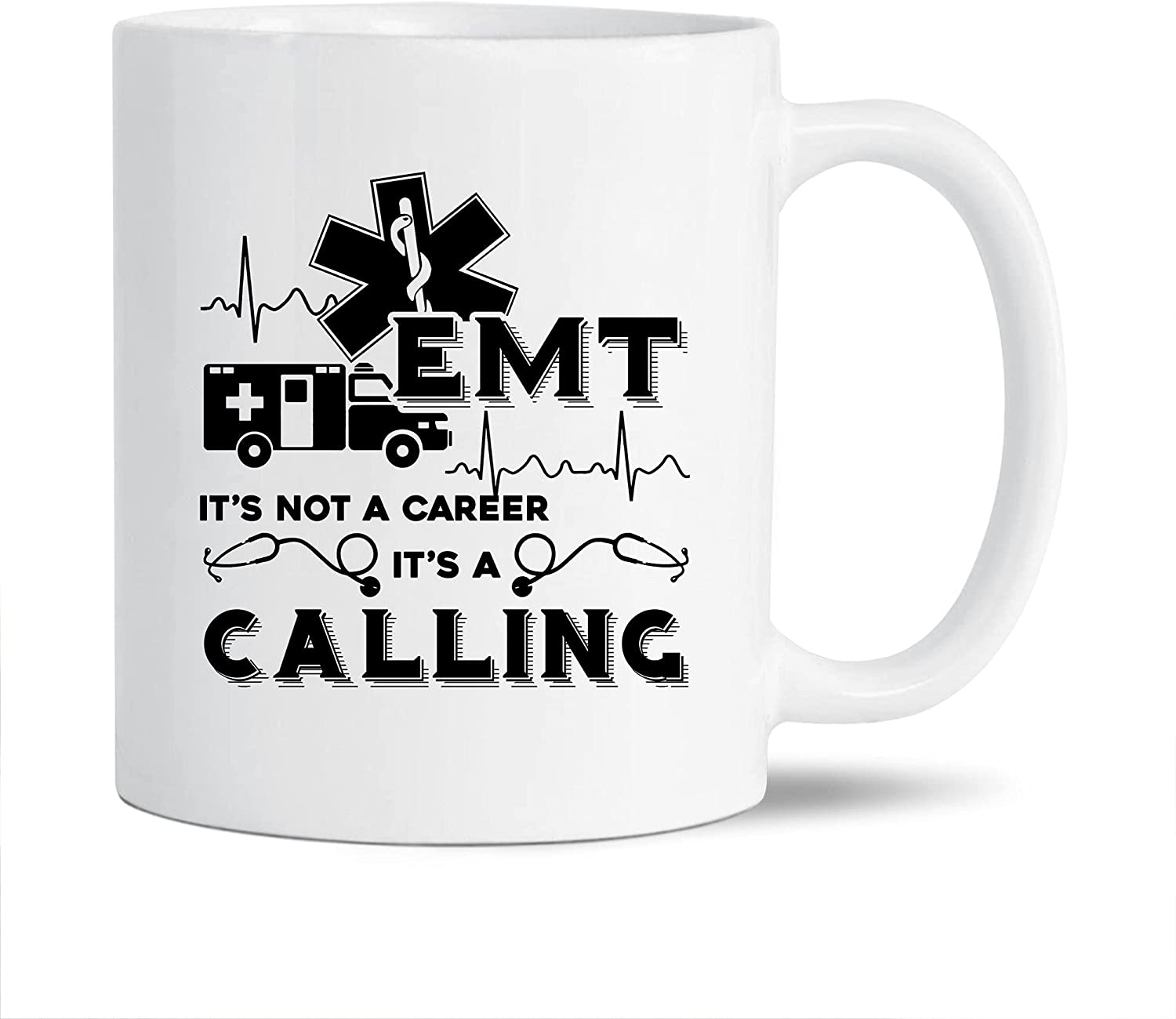 "I'm A Paramedic Not A Magician" Funny Coffee Mug - 11oz Ceramic, Double Sided Print, Hand Wash Only