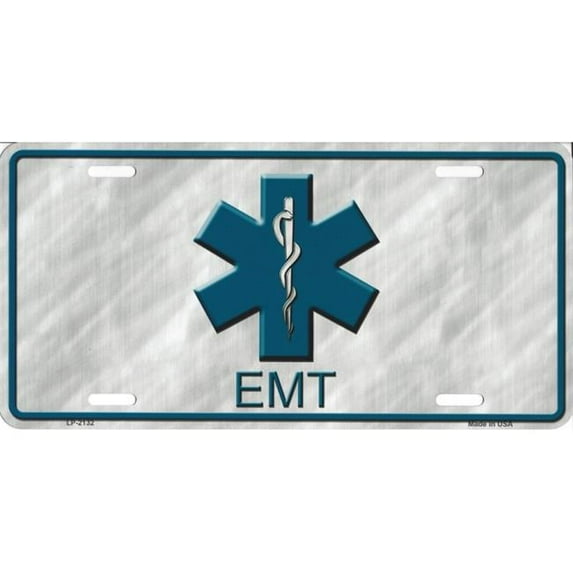 EMT Logo Metal License Plate