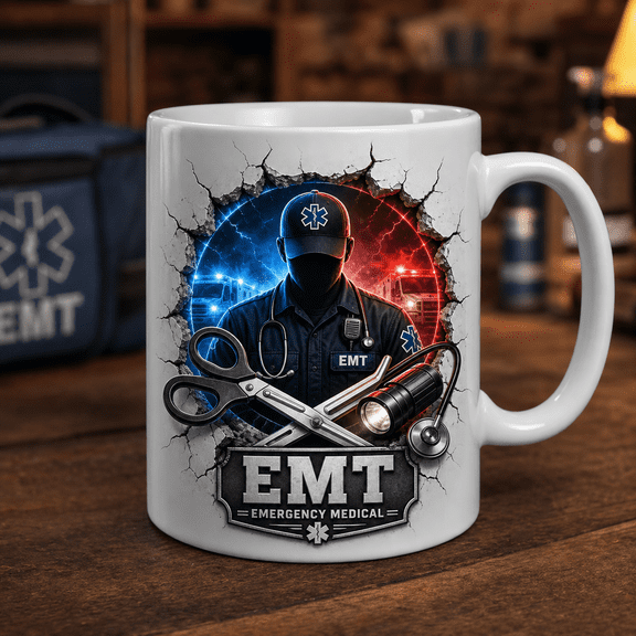 EMT Mug Emergency Medical Gift for Paramedic First Responder Coffee Cup