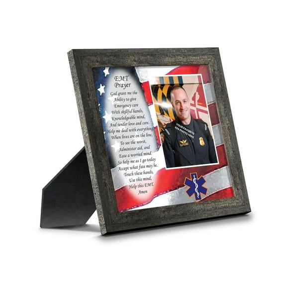 EMT Prayer, Picture Frame for EMT Who Serves the Community, Picture Framed Poem, 6799BW