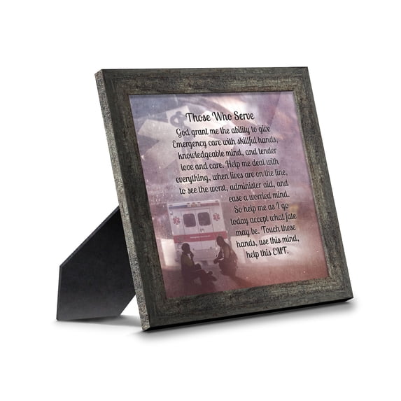 EMT Prayer, Picture Frame for EMT Who Serves the Community, Picture Framed Poem, 8661BW