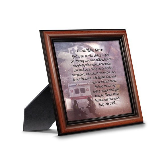 EMT Prayer, Picture Frame for EMT Who Serves the Community, Picture Framed Poem, 8661W
