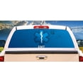 thumbnail image 1 of EMT Rear Window Graphic truck view thru vinyl decal back, 1 of 3