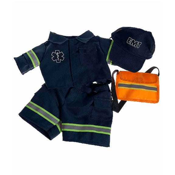 EMT Uniform 6"-10" Plush Toy Costume, Dress-Up Outfit for Stuffed Animals, Rescue Role Play