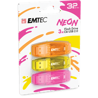 3-Pack EMTEC NEON C410 USB 2.0 32GB Flash Drive Deals