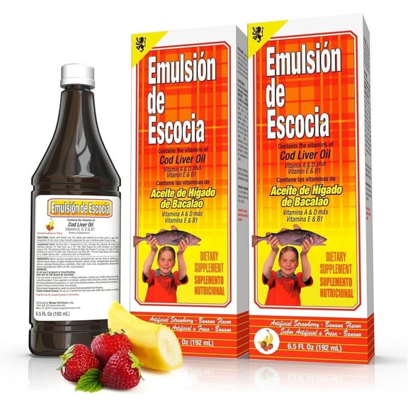 Emulsion De Escocia, Strawberry Banana Flavor, 2 Pack, 6.5 fl oz