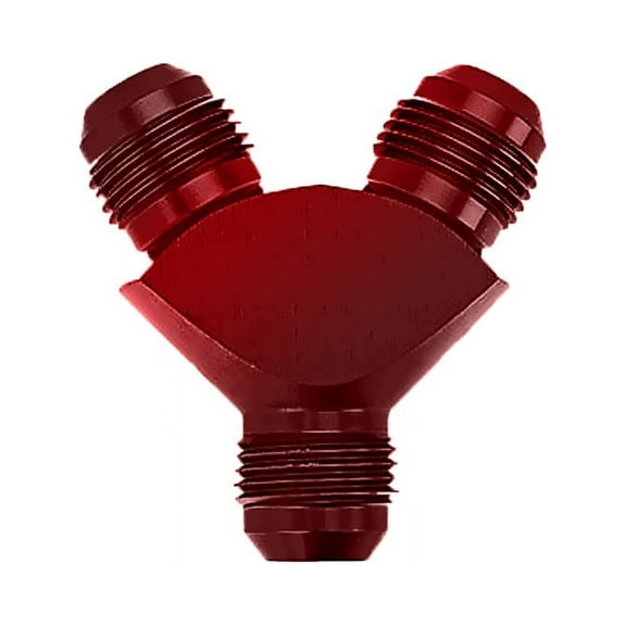 EMUSA Red Aluminum Y Block Flare Fitting 10x 10x 10AN Male Threaded Hose Adapter