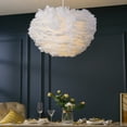 thumbnail image 1 of EMUST Bedroom feather chandelier, cloud-shaped plump feather room lamp, 1 of 5