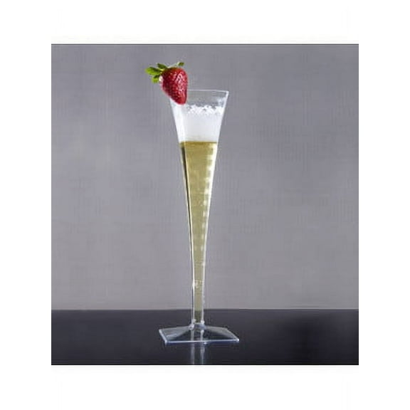 EMi Yoshi 5oz Clear Plastic Square Champagne Flutes 6pk