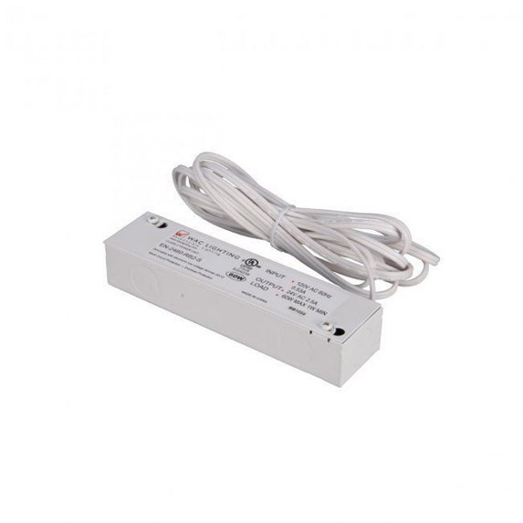 EN-2460-RB2-S-WAC Lighting-Accessory-24V 60W Class2 Remote Straight Edge Transformer-1.63 Inches Wide by 1.25 Inches High