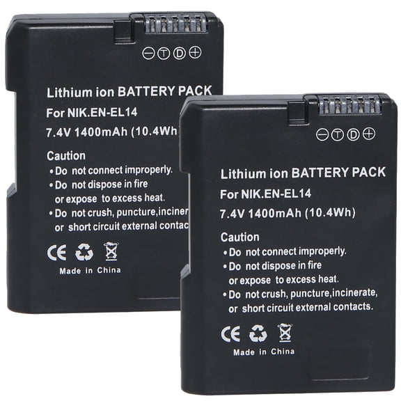 EN-EL14A Rechargeable Li-ion Battery for P7000,P7100,D3300,D5300 - (2-Pack)