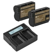 Green Extreme EN-EL15 7V 2000mAh Lithium-Ion Battery Pack, 2-Pack, Bundle with Green Extreme Dual Smart Charger