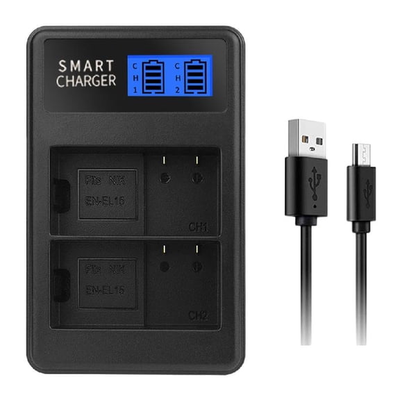 EN-EL15 LCD Double USB Charger for D500 D600 D610 D600E D7000 D7100 D7200