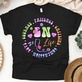 thumbnail image 1 of EN Life T-Shirt | Emergency Nurse Graphic Tee with Stethoscope and Pastel Letters, Black, Size 3XL, 1 of 6