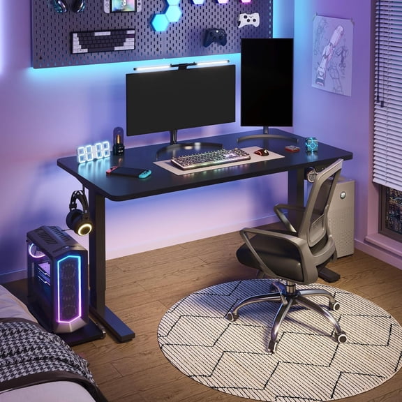 EN1 Height Adjustable Standing Desk Frame with Memory Controller, Electric Sit Stand Desk Base for Home and Office (Black Frame Only)