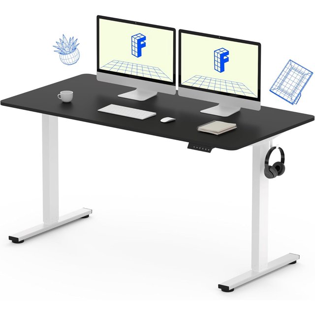 EN1 One Piece Standing Desk, 55 x 28 Inch Desktop Electric Adjustable