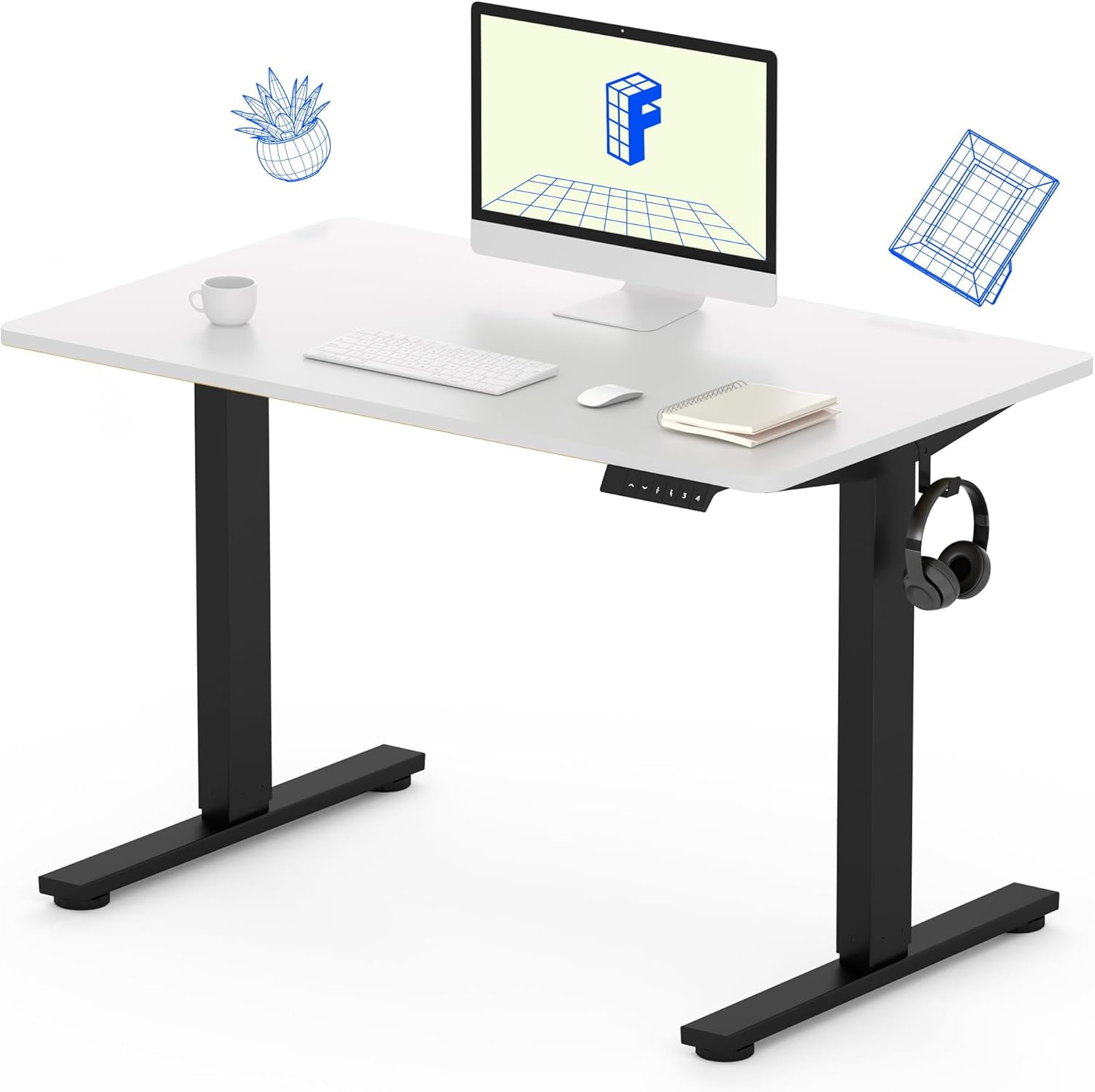 EN1 WholePiece Standing Desk, 40" x 24" Electric Height Adjustable