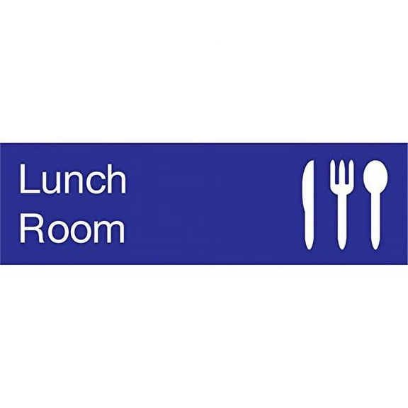 EN13BL National Marker Engraved Lunch Room Label, Graphic, 3 Inches x 10 Inches, Blue, 2Ply Plastic