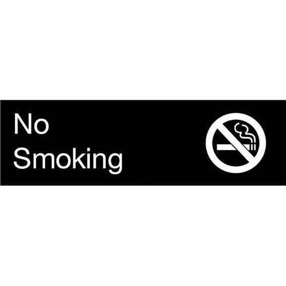 EN15BK National Marker Engraved No Smoking Label, Graphic, 3 Inches x 10 Inches, Black, 2Ply Plastic