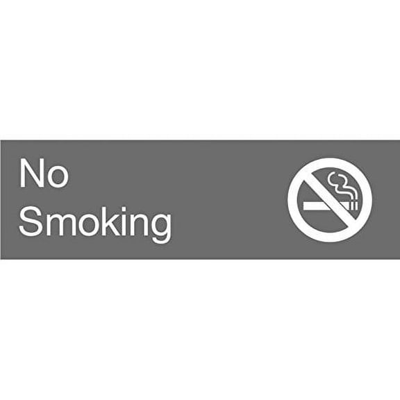 EN15GY National Marker Engraved No Smoking Label, Graphic, 3 Inches x 10 Inches, Grey, 2Ply Plastic