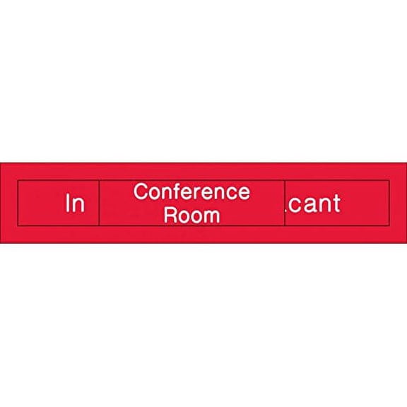 EN303R National Marker Engraved Conference Room in Use/Vacant Sign, 2 Inches x 10 Inches, Red, 2Ply Plastic