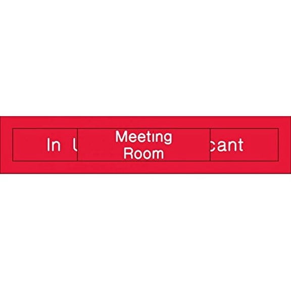 EN304R National Marker Engraved Meeting Room in Use/Vacant Sign, 2 Inches x 10 Inches, Red, 2Ply Plastic