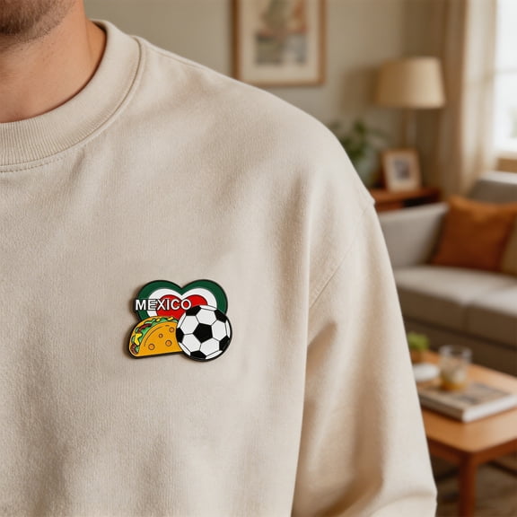 ENAMEL FOOTBALL MATCH PIN – COMMEMORATIVE SOUVENIR BADGE 2026 USA Canada Mexico, Licensed Event Memorabilia Pin for Jerseys, Caps, Collector Displays