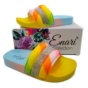 ENARI Girl Slide Sandals Size 11 Female Little Kid Rainbow Color