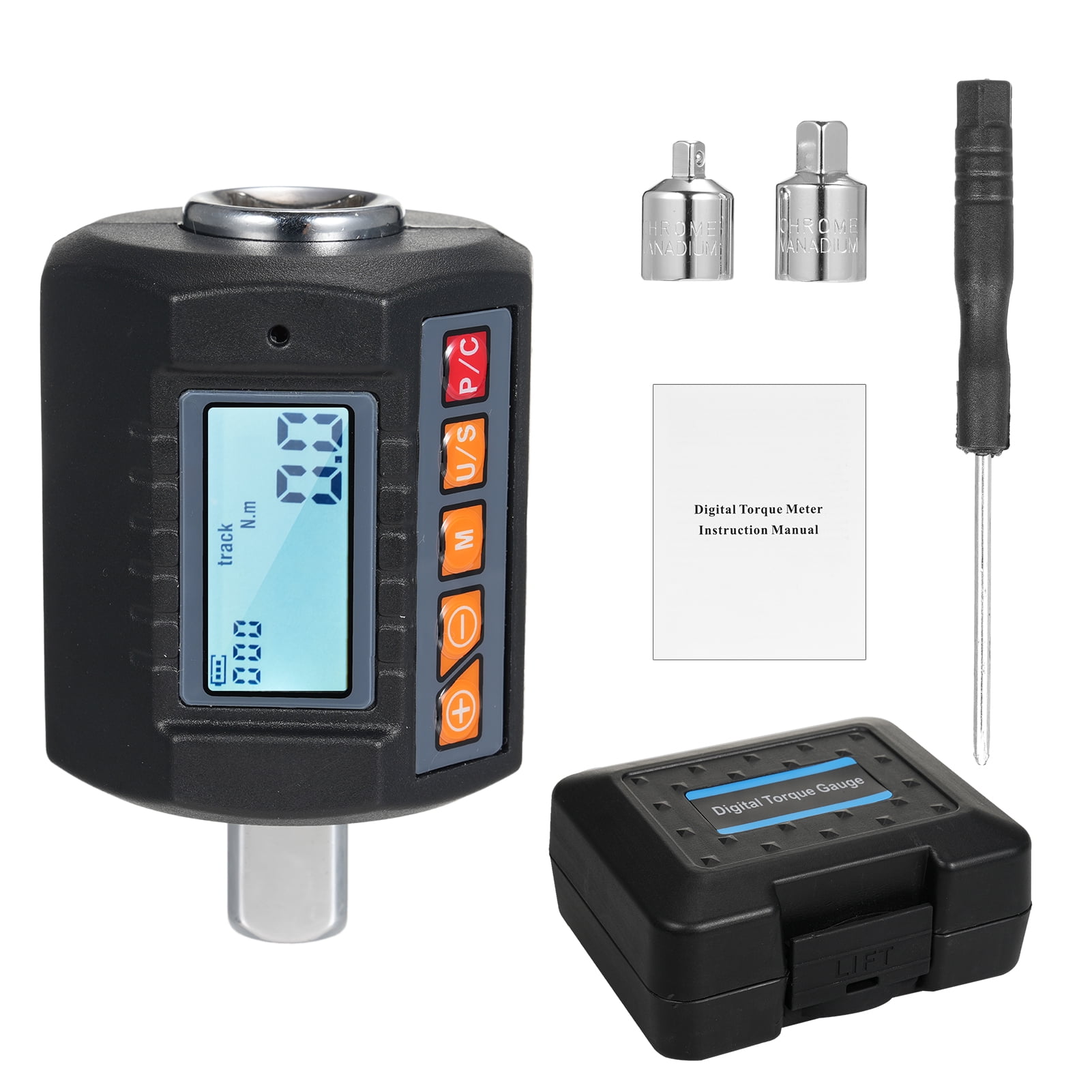 ENC340 Digital Display Torque Meter Wrench Torque Tester 1/2'' Drive & Includes Adapters for 3/