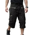 thumbnail image 1 of ENCCRWIN Men's Cargo 3/4 Shorts Multi-Pocket Loose Fit Vintage Work Pants Drawstring Casual Military Style Summer Outdoor,Black L, 1 of 8