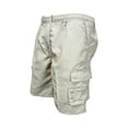 thumbnail image 1 of ENCCRWIN Men's Casual 5-Pocket Shorts Loose Fit Multi-Pocket Outdoor Sports Pants Drawstring Summer Cotton Lightweight,Beige M, 1 of 4