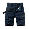 thumbnail image 1 of ENCCRWIN Men's Cotton Cargo Shorts Multi-Pocket Casual Loose Fit Military Tactical Pants Drawstring Summer Outdoor,Royal Blue L, 1 of 3
