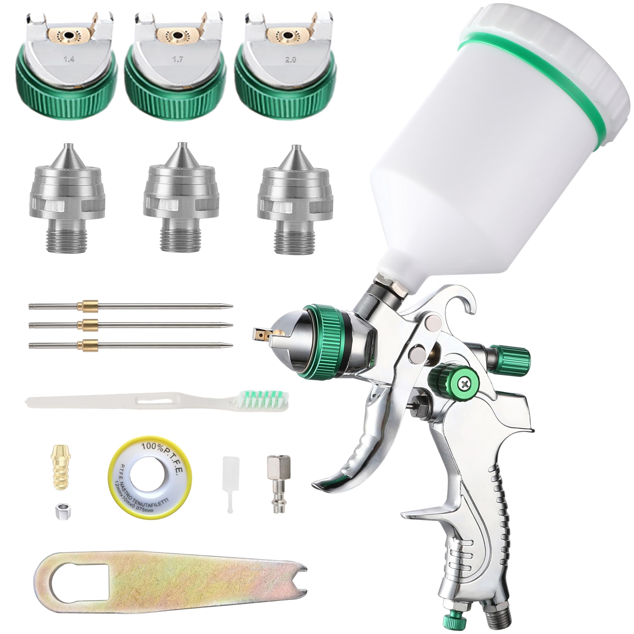 Nasedal HVLP Air Spray Gun 600ml 1.4/1.7/2.0mm Nozzle Airbrush For Car Paint Furniture Wall Spary Atomization Tool I.939736417