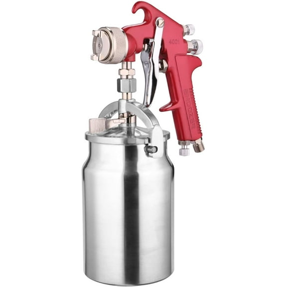 ENDOZER Professional Siphon Feed Spray Gun for Paint, Red Handle, 34 oz -1.8mm Nozzle for a Variety of Low Viscosity Paints