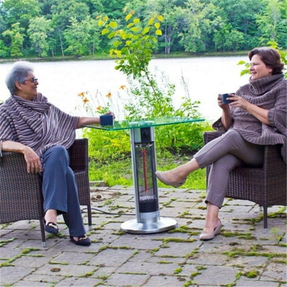 ENERG  Square Glass Top Table With Infrared Heating Tower